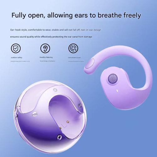 Purple Hyundai HY-T26​​Pro AI Translator - Real-time simultaneous interpretation mode with wireless headphones for business travel and multilingual meetings