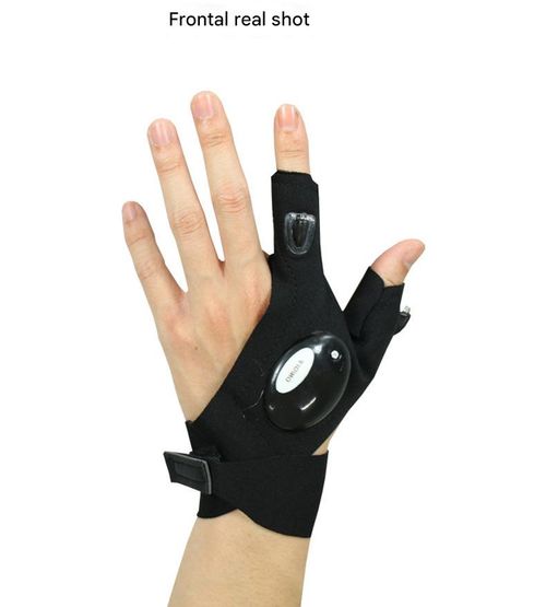 Ultra-Portable LED Fishing Gloves - Foldable Finger Lights for Night Angling & Emergency Repairs