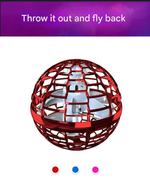 Shockproof Levitating Gyro Ball - Upgraded Smart Return UFO Spinner, Anti-Stress Magic Toy Gift (Red)