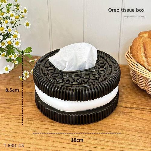 New Creative Oreo-Shaped Tissue Box - Stylish & Convenient Luxury Tissue Holder for Home | Decorative Accent for Living Room, Bedroom & Bedside