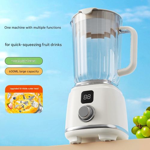 White Household Multi-Functional Juice Blender - Efficient Portable Juicer Cup for Fresh Juices & Milkshakes | Quick & Convenient Fruit Blending Tool
