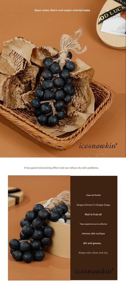 Grape Handmade Soap - Long-Lasting Fragrance, Suitable for Face and Hand Washing | Moisturizing and Oil-Controlling Realistic Black Grape Soap