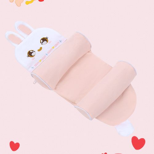 Xiaomi Baby Pillow for 0-6 Months |  1+ Years  Adjustable Cotton Pillow for Head Shape Correction & Anti-Flat Head | Replaceable Pillowcase - Pink Bunny with Outer Cover and Inner Liner