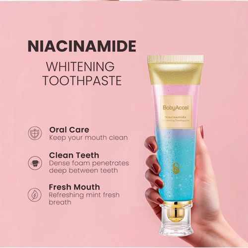 Whitening Nicotinamide Toothpaste - Deep Cleans Stains, Freshens Breath for Men & Women