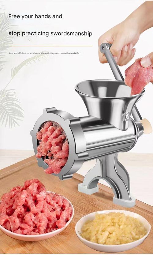 Manual Meat Grinder (Aluminum Alloy) - Multi-Functional Household Food Processor | Efficient Hand-Cranked Tool for Noodle Pressing, Sausage Stuffer & Flour Grinding
