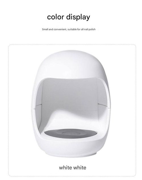 White Mini Nail Lamp - Rose-Inspired Portable Egg-Shaped UV | LED Light | Efficient Quick-Dry Single-Finger Nail Dryer with Cable