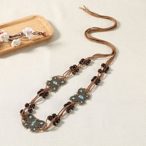 Butterfly Design Waist Rope - Casual Bohemian Braided Belt for Retro Fashion