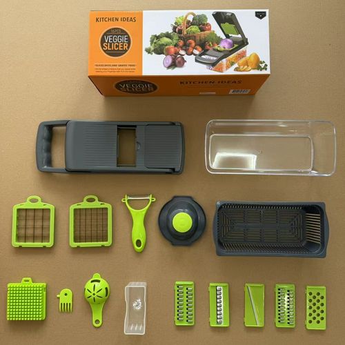 Bestselling 16-Piece Multi-Functional Kitchen Chopper Set - Versatile Vegetable Slicer, Shredder & Dicer | All-in-One Food Prep Tools for Home Use