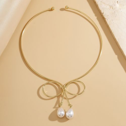 Cross-Border Women's Sweet and Avant-Garde Teardrop Pearl Necklace - High-End Simple Necklace