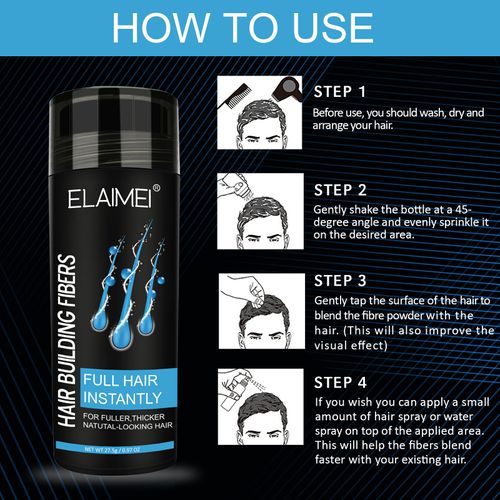 Effortless Root Cover Up - Instant Black Hair Fibers Spray | Powder | No-Mess Thickening for Thin Hair