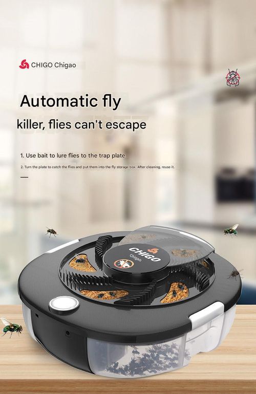 Black Automatic Fly Trap for Home & Restaurant - High-Efficiency Fly Catcher | Mosquito Killer (Rechargeable) | Comes with 10 Bait Packets & Cleaning Brush