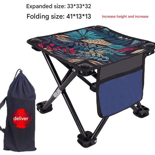 Premium Folding Camp Stool: Taller & Wider Seat with Side Pocket - Includes Carry Bag & Ultra-Light for Fishing, Outdoors, Art
