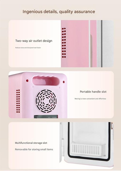 4L Dual-Use Pink Cooler w | LED Vanity Mirror - Car & Home Mini Fridge for Skincare & Drinks