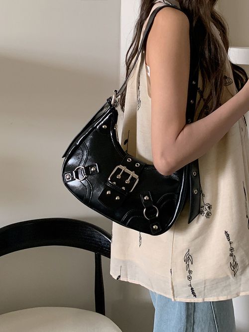 2025 Trendy Crescent Bag - Punk Style with Rivets | Adjustable Strap, Versatile for Commuting & Daily Use | Retro-Chic Shoulder | Crossbody Clutch for Women