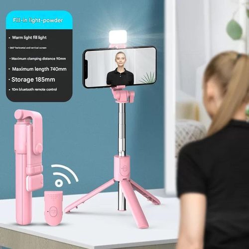 Professional Selfie Stick Tripod Combo - Bluetooth Control, Adjustable LED Light & 360° Rotation