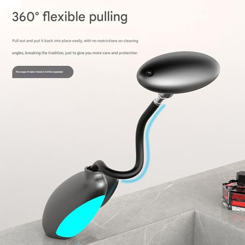 ET Penguin Pull-Out Faucet in Black - Multiple Spray Modes, Hot and Cold Water | 360° Swivel, Upward Spray, Mood Light | Splash-Resistant Faucet for Bathroom Sinks and Vanities