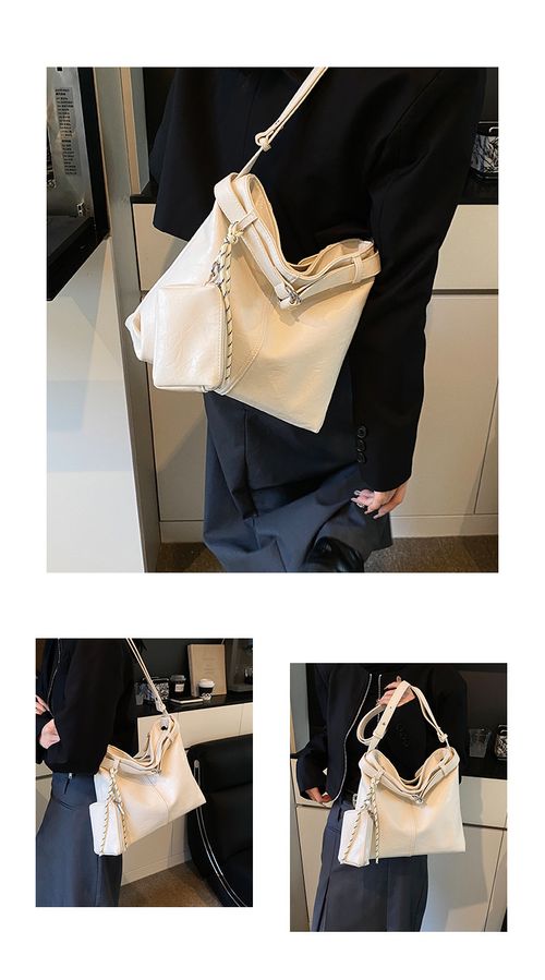 2025 New Off-White Tote Bag - Trendy Denim-Style Large-Capacity Bag for Women | Casual Versatile Bag for Student & Commute (Crossbody Convertible)