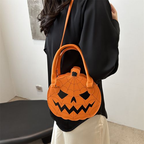 2025 New Halloween Pumpkin Bag - Creative Fashion Contrast Color Mini Round Shoulder Bag for Women | Quirky Cute Design, Stylish Minimalist Single-Shoulder Purse