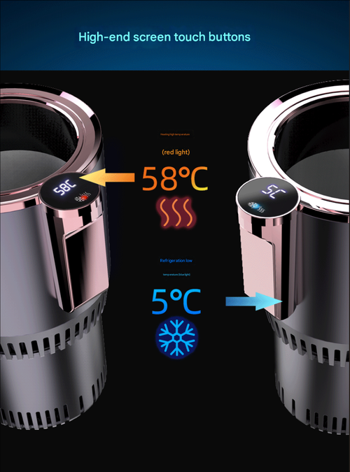 Portable Dark Amethyst Cup - 3-Minute Rapid Chiller | Heater for Car & Home | Dual-Use Travel Thermo Mug w Cord-Free Operatio