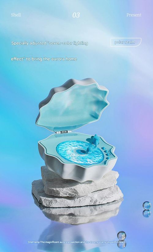 Wireless Bluetooth Speaker with Ambient Light - Arctic Shell Design Bass Booster | Portable Mood Projector & Night Light Gift for Men and Women