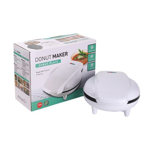White 7-Hole Donut Maker - Efficient Multi-Functional Mini Breakfast Appliance | For Homemade Donuts, Bread & Pancakes, Quick Morning Baking Tool