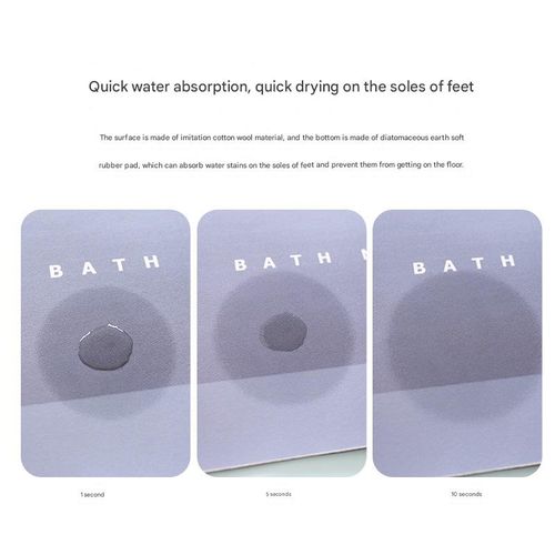 Premium Diatomite Mat: Keeps Bathroom Dry Zones Protected - Rapid Water Absorption & Quick Dry for Wet Areas