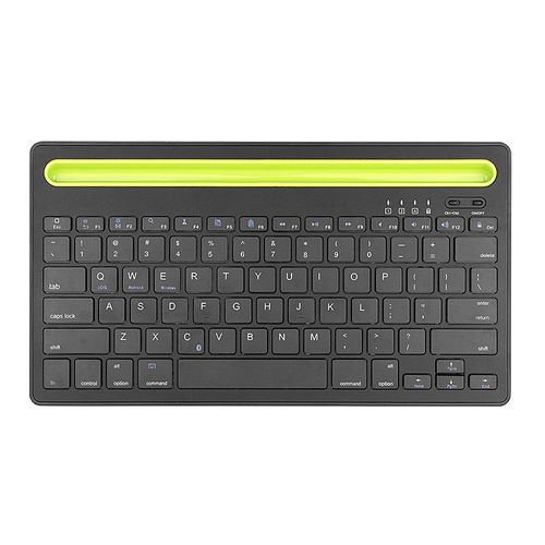 Wireless Bluetooth Keyboard with Groove Stand - for iPad, Android, Phone, PC (Black, Waterproof)