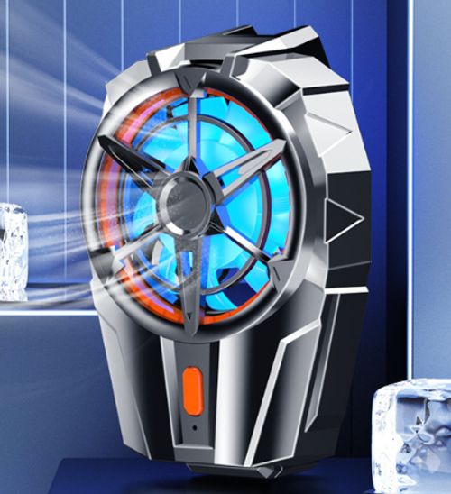 Electroplated Black Portable Phone Cooler - Ultra-Quiet 3-Speed Cooling with Wireless Charging & Fans