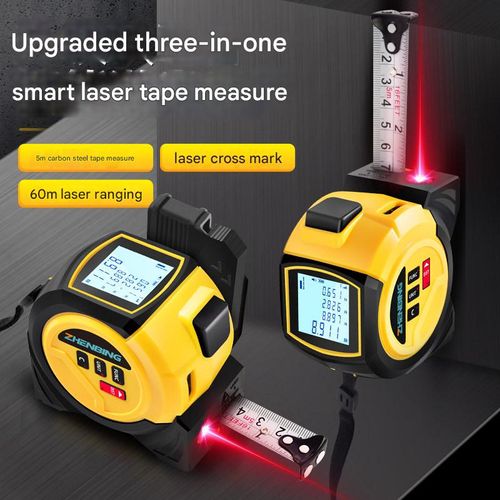 60m 3-in-1 Laser Tape Measure - Digital Distance Meter with Infrared Crosshairs and Electronic Ruler | Suitable for Measuring Pull Lines