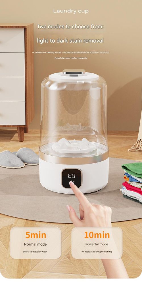 Cloud White Delicates Cleaning Pod - Auto IntimateWasher™ for Underwear|Socks w| 99.9% Bacteria Removal | No-Install Mini Machine