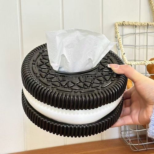 New Creative Oreo-Shaped Tissue Box - Stylish & Convenient Luxury Tissue Holder for Home | Decorative Accent for Living Room, Bedroom & Bedside