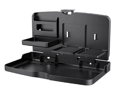 Foldable Car Backseat Tray - Multi-Function Meal Stand w  Collapsible Cup Holder & Tablet Slot | Crash-Tested Organizer for Kids & Road Trips