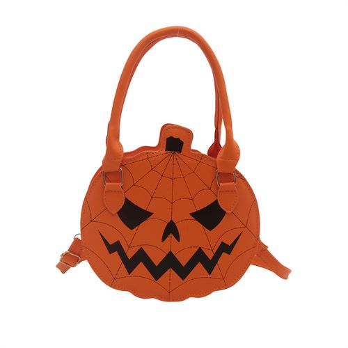 2025 New Halloween Pumpkin Bag - Creative Fashion Contrast Color Mini Round Shoulder Bag for Women | Quirky Cute Design, Stylish Minimalist Single-Shoulder Purse