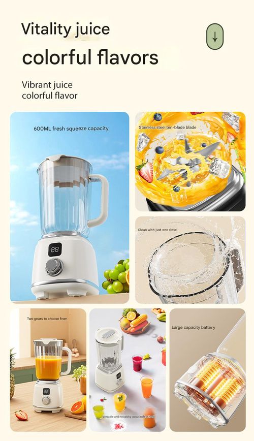 White Household Multi-Functional Juice Blender - Efficient Portable Juicer Cup for Fresh Juices & Milkshakes | Quick & Convenient Fruit Blending Tool