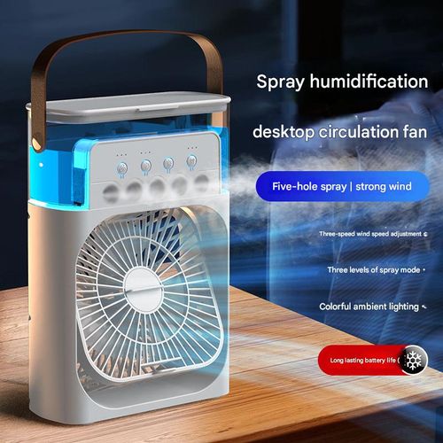 Smart Desktop Misting Fan - 3 Wind Modes, Fragrance Diffuser & Open-Tank Design for Easy Refill or Cleaning