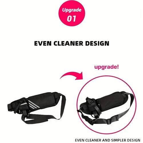 Expandable  Sport Waist Pack - 2025 Lightweight Running Belt with Waterproof Design, High-Capacity Hands-Free Bag for Gym & Commute (Sleek All-Black)