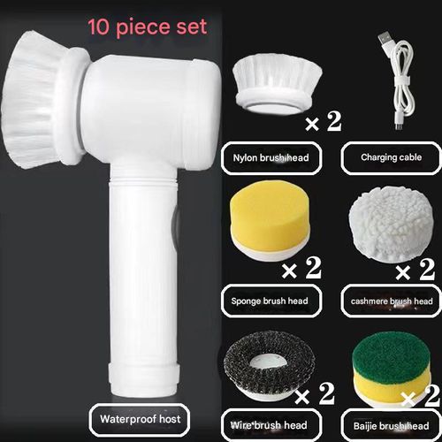 Auto-Rotating Kitchen Scrubber - Electric Multi-Surface Brush for Pots or Pans or Dishes w or Easy-Clean Design
