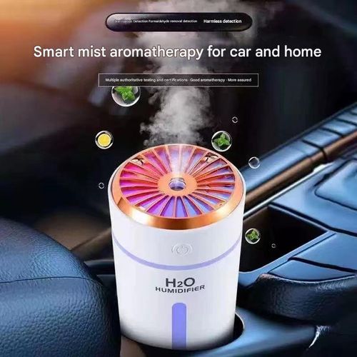 Smart Car Air Sanitizer - White Phantom Cup Design w|Nano-Mist Purification & Essential Oil Diffusion