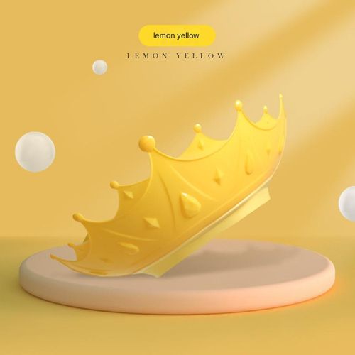 Crown-Shaped Waterproof Baby Bath Visor - No-Tears Splash Shield for Kids' Hair Wash, Adjustable Shampoo Cap  (Sunshine Yellow)