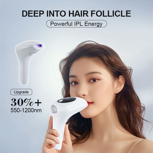 Multi-Laser Painless Hair Remover - White IPL Device w | 5-Level Safety & Full Body Kit | Permanent Results for Women at Home