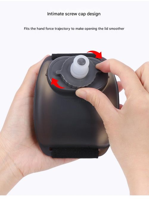 Ultra-Portable Wrist Water Bottle - Black Hand-Free Hydration for Running | Cycling | Mini Watch-Style Design w | Leak-Proof Lock