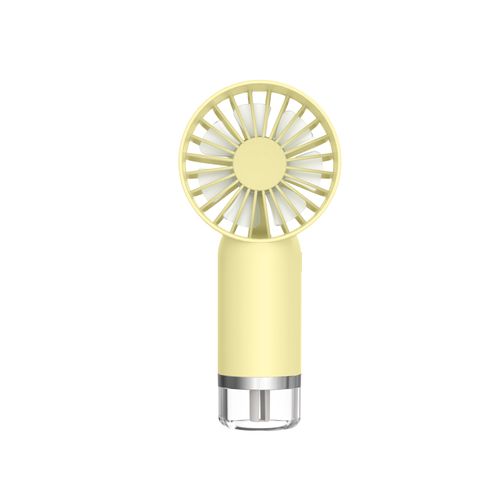 Sunshine Yellow Handheld Mist Fan - 3-Level Spray Cooling & USB-C Fast Charge (Cordless Portable)