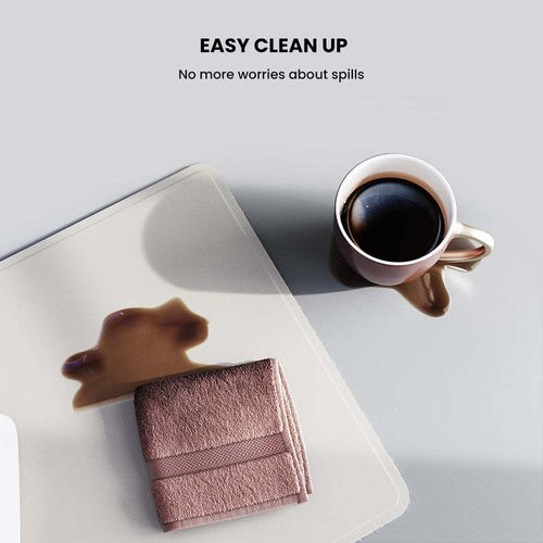Magnetic Wireless Charging Mouse Pad S1300 - 15W Fast Dual Charger for Phone & Earbuds, Light Grey Felt & PU Leather Desk Mat