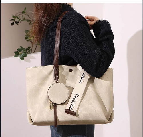 2025 Retro Print Tote Bag - Fashion-Forward Work & Commute Essential, Spacious Designer Handbag with Vintage Flair