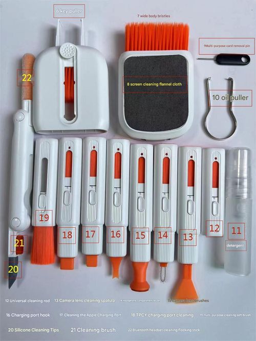 25-in-1 Ultimate Cleaning Kit - Precision Tools for Phones, Cameras, Laptops & Bluetooth Earbuds | All-in-One Dust Removal Brush Set (Portable Case)