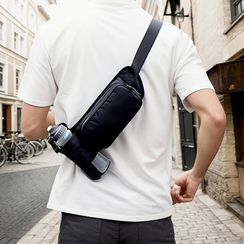 Expandable  Sport Waist Pack - 2025 Lightweight Running Belt with Waterproof Design, High-Capacity Hands-Free Bag for Gym & Commute (Sleek All-Black)