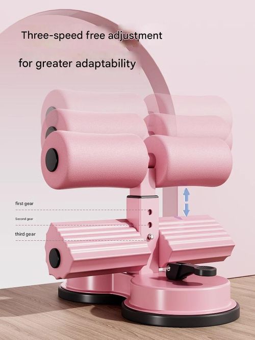 Super Stable Sit-Up Assistant: Suction Cup Base Secures Feet for Ab Workouts (Pink) - Home Gym Essential