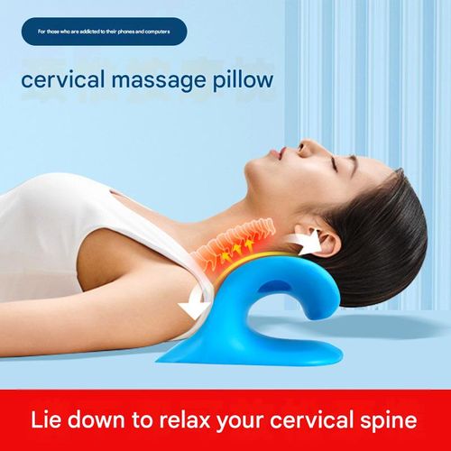 C-Shaped Cervical Massage Pillow - Acupressure Massager for Neck & Shoulders with Posture Correction | Cervical Support Pillow