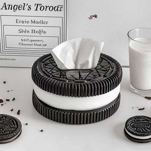 New Creative Oreo-Shaped Tissue Box - Stylish & Convenient Luxury Tissue Holder for Home | Decorative Accent for Living Room, Bedroom & Bedside