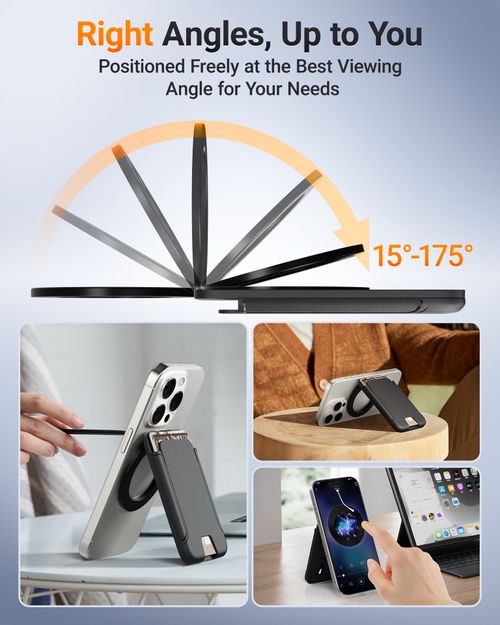 MagSafe-Compatible 3-in-1 Wallet Stand -  Adjustable Phone Mount w | Secure Card Holder